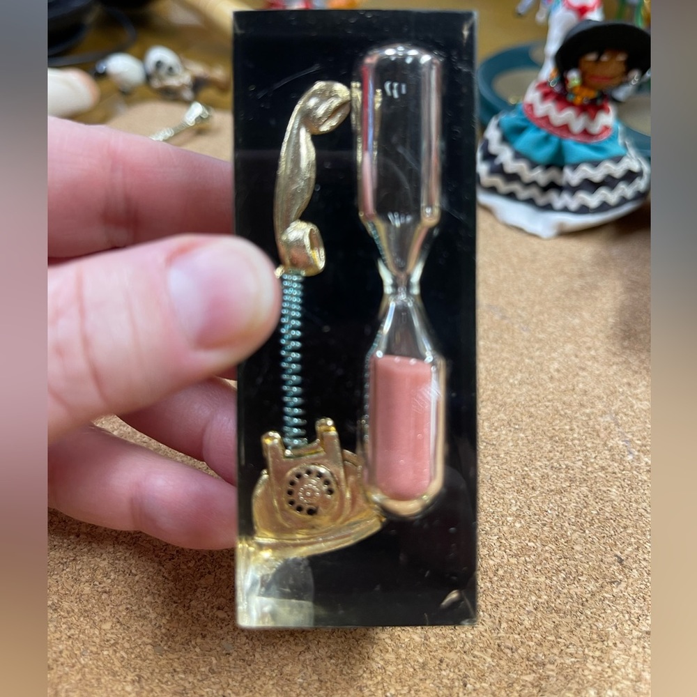 Vintage egg timer paperweight